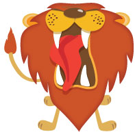 Roaring lion cartoon