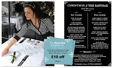 The Sand Bar and Seafood Co. print material