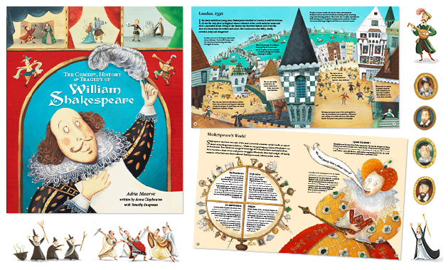 Illustration from the book The Comedy, History and Tragedy of William Shakespeare by Adria Meserve